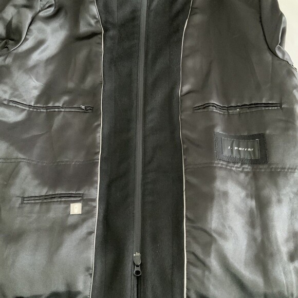 J. Ferrar Jacket Men Size M Black Long Sleeve Wool Blend Button Front - Picture 13 of 16
